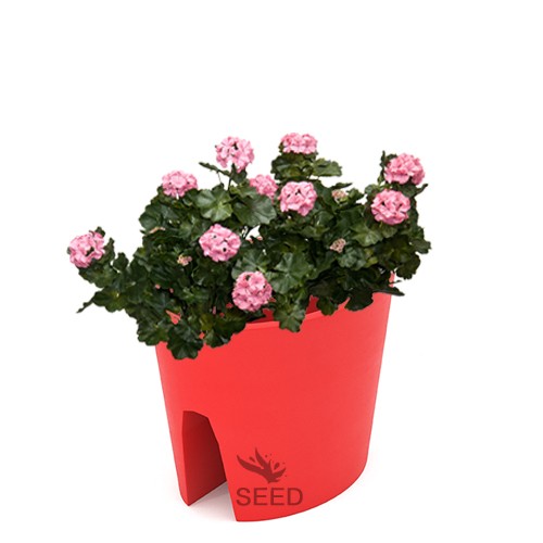 Donica balkonowa na balustradę balpot 30 cm czerwona