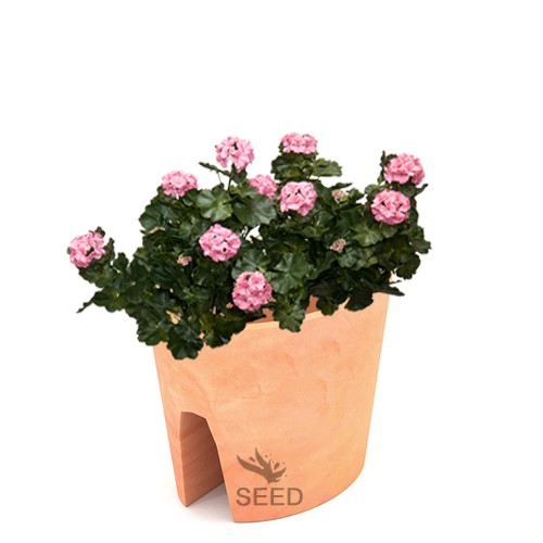 Donica balkonowa na balustradę balpot 30 cm terakota