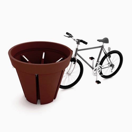 Donica miejska stojak na rowery Bikepot brązowa