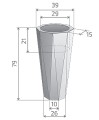 Podświetlana donica LED Octavia 79 cm wymiary