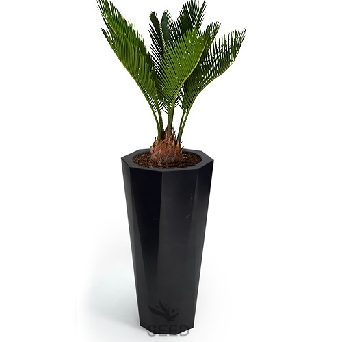 Wysoka donica na taras Octavia 79 cm czarna