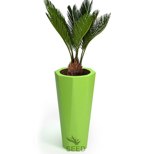 Wysoka donica na taras Octavia 79 cm limonkowa