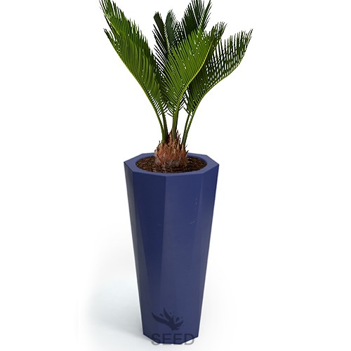 Wysoka donica na taras Octavia 79 cm granatowa