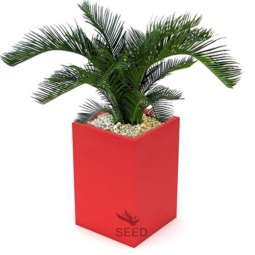 Donica kwadratowa Quadri 60 cm czerwona