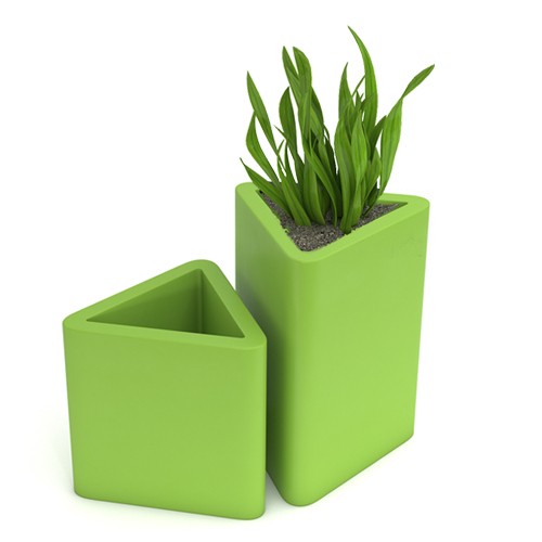 Nowoczesne donice Triton 68 cm limonkowe