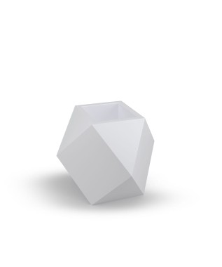 Designerska, geometryczna donica Pandora 75h Biała