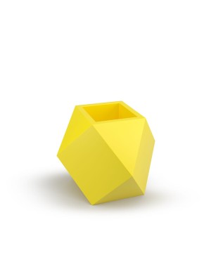 Designerska, geometryczna donica Pandora 75h Cytrynowa