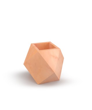 Designerska, geometryczna donica Pandora 75h Terakota