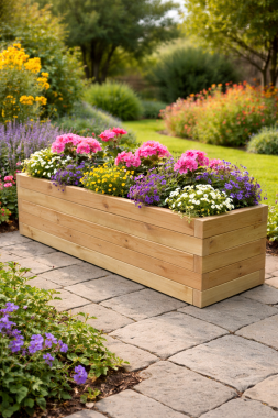 Donica drewniana Miraval z wkładem 120 cm