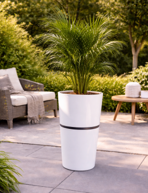 Donica Washington okrągła biała wys. 72 cm