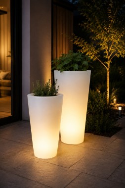 Wysoka donica podświetlana LED VENUS 70 cm