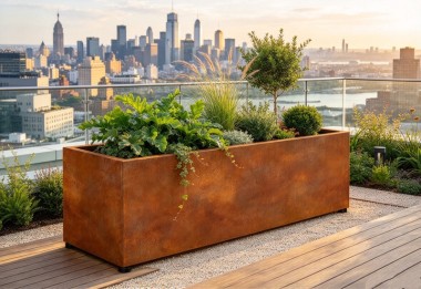 Donica Corten na nóżkach do złożenia 120x60x60